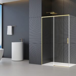 Dušas stūris Treviso Gold 120X80X195, stikls 6mm Easy Clean, profils matēts zelts