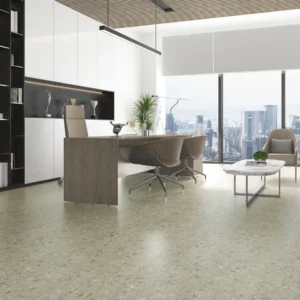 Kvarca vinila flīzes TERRAZZO LIGHT GREY, SPC, klikšķu sistēma (click)