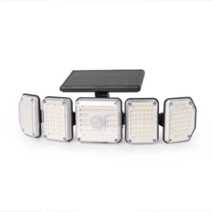 LED Fasādes gaismeklis ar saules bateriju, pulti un kustības sensoru, silti-neitrāli-auksti balts, IP44