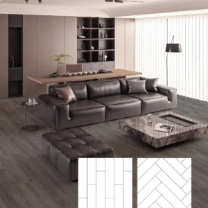 Kvarca vinila flīzes OBSIDIAN GREY, LVT, līmējāmā sistēma