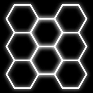 Hexagon gaismekļu komplekts, 8 gab., ar aksesuāriem, 280W, 6000K, IP20, 33600 Lm