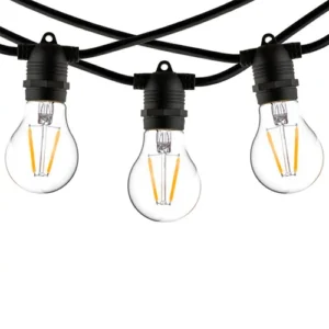 LED āra dārza 100m virtene dārzam un terasēm E27 spuldzēm, bez spuldzēm