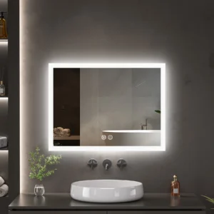 LED spogulis ar apsildes funkciju PURA, 80 × 60 cm, 2700-6500K, 19W, 2112Lm, IP44