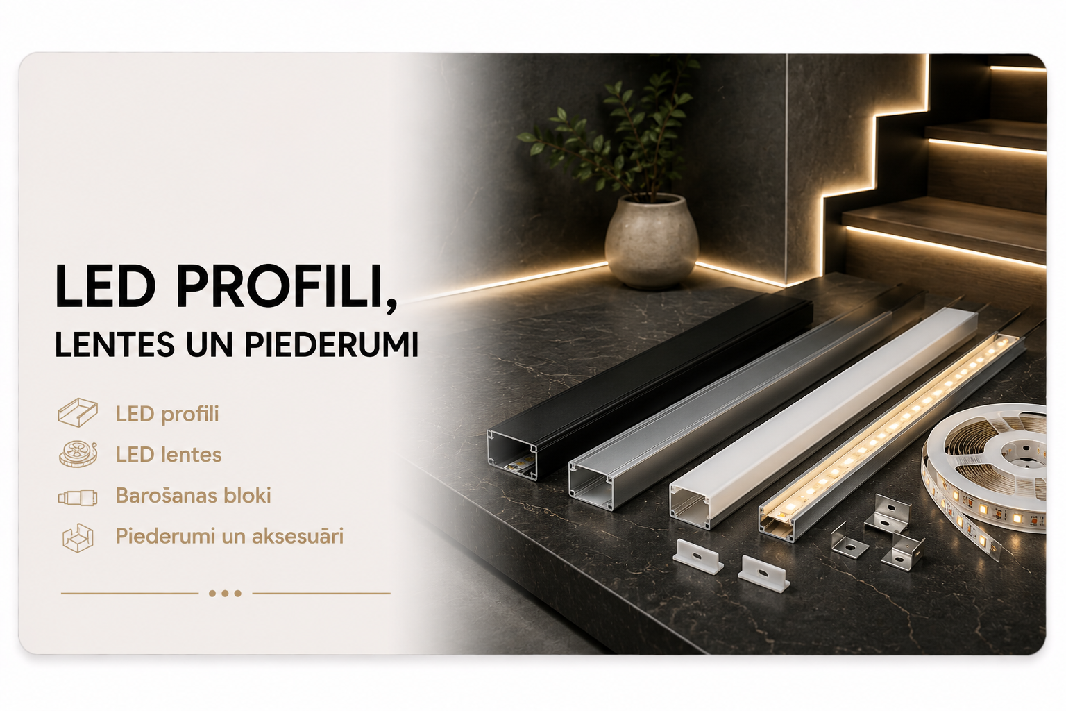 Led profili un piederumi Nagla Būve