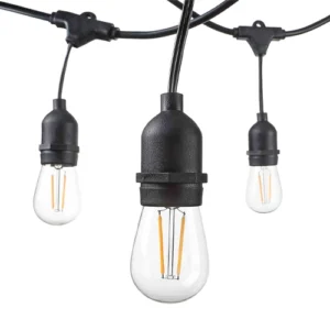 LED āra dārza 100m virtene dārzam un terasēm E27 spuldzēm, bez spuldzēm