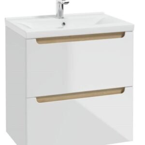 Vannas skapis STILLA Deftrans ar izlietni 60cm balts+ozols